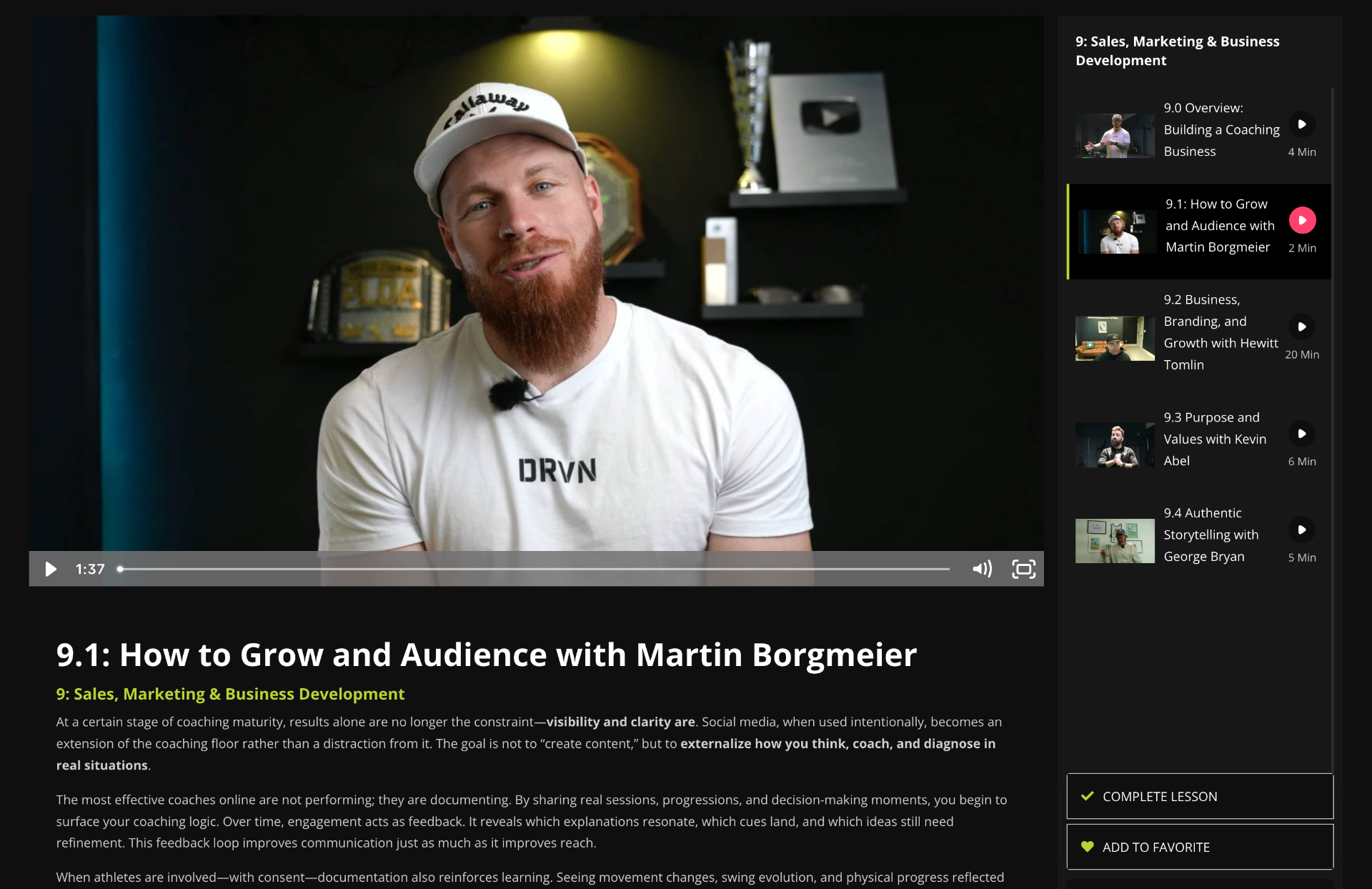 DRVN Sales, Marketing & Business Development training