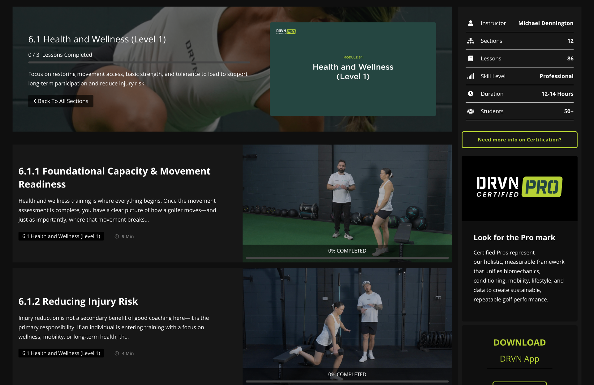 DRVN Pro Certification course levels and training modules